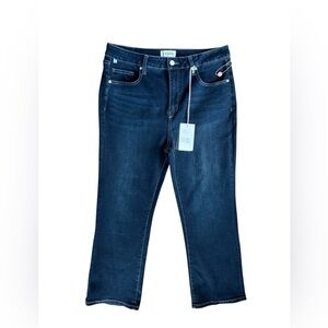 Ceros High Rise Straight Leg Ankle Jean 28” Waist Dark Wash Stretch Cotton Blend